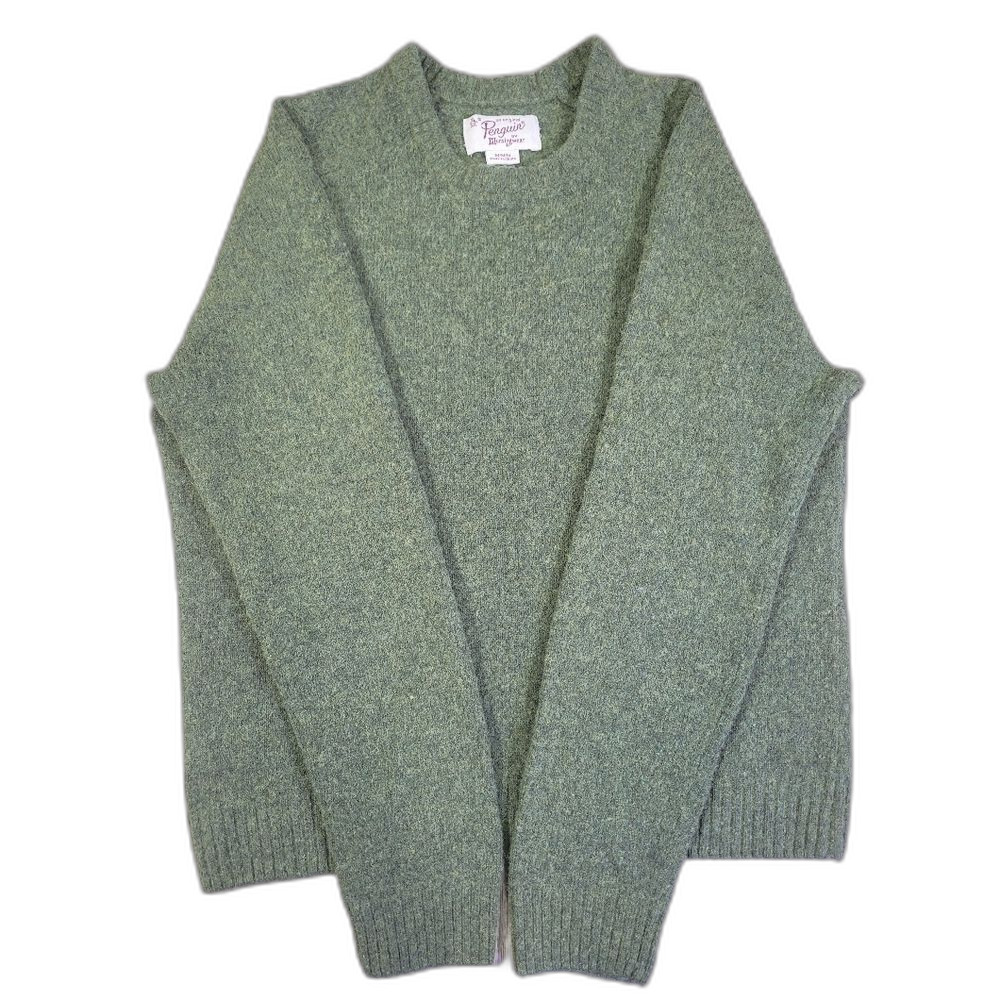 Wool Blend Original vintage Penguin Sweater W/ M Green Crew Neck Knit - Picture 6 of 9
